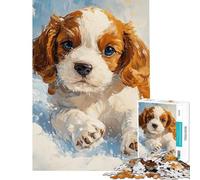 Puzzle per adolescenti da 1000 pezzi con un simpatico cucciolo di Cavalier King Charles Gioco interattivo ideale come regalo per donne (dimensioni 38x26cm)