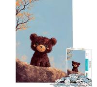 Puzzle per adolescenti da 1000 pezzi con un simpatico orsetto di peluche su una collina Attività divertenti da fare a casa ma anche un gioco divertente e umoristico per tutta la famiglia adatto