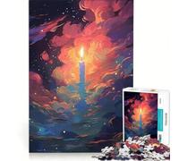 Puzzle per adolescenti da 1000 pezzi con una bellissima candela accesa, gioco impossibile, rilassante e stimolante per la mente, regalo per donne 38x26cm