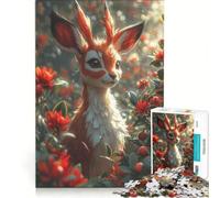 Puzzle per adolescenti da 1000 pezzi con una bellissima gazzella in stile cartone animato, gioco impossibile, rilassante e stimolante per la mente, regalo per donne 38x26cm