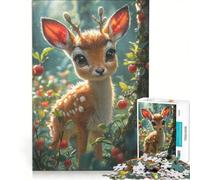 Puzzle per adolescenti da 1000 pezzi con una bellissima gazzella in stile cartone animato, gioco impossibile, rilassante e stimolante per la mente, regalo per donne 50x75cm