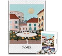 Puzzle per adolescenti da 1000 pezzi con vista sul balcone di Roma, analisi pratica del gioco e logica, regalo per compleanni, dimensioni 50x75cm
