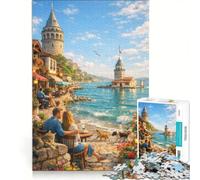 Puzzle per adolescenti da 1000 pezzi con vista sulla Torre della Fanciulla, antistress, gioco educativo, regalo per donne e uomini, 50x75cm