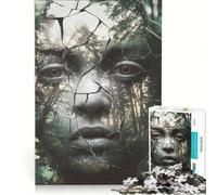 Puzzle per adolescenti da 1000 pezzi con volto frammentato apparentemente nel bosco gioco rilassante decorazione per la casa adatto per la scrivania 50x75cm