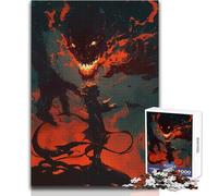 Puzzle per adolescenti da 1000 pezzi, confronto tra demoni del fuoco e goditi ore di relax tranquille e accoglienti, taglio netto, giocattolo durevole, dimensioni 50x75cm