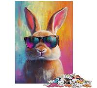 Puzzle per adolescenti da 1000 pezzi Coniglio tra gli occhiali Puzzle per adulti Difficile Lista dei desideri con Babbo Natale Rompicapo Giochi per famiglie (75x50cm/1000pcs)