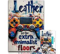 Puzzle per adolescenti da 1000 pezzi, controller di gioco ad acquerello, giocattoli per l'intrattenimento della famiglia con poster abbinato e foglio di quiz 38x26cm