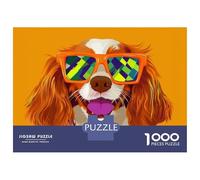 Puzzle Per Adolescenti Da 1000 Pezzi Cool Cavalier King Charles with Sunglasses Illustration Puzzle Per Adulti Giochi Rilassanti Decorazione Perfetta Ottimo Regalo Per I Giocatori 38x26cm/1000pcs