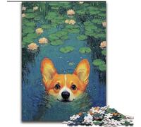 Puzzle per adolescenti da 1000 pezzi, Corgi in acqua, educativo e didattico, ideale come regalo per tutta la famiglia (dimensioni 26x38cm)