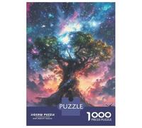 Puzzle Per Adolescenti Da 1000 Pezzi Cosmic Glowing Ethereal Misty Earth Tree Puzzle Per Adulti Gioco Pratico Migliora La Memoria Ottimo Regalo Per I Giocatori 38x26cm/1000pcs