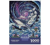Puzzle Per Adolescenti Da 1000 Pezzi Cosmic Whale Amidst Ocean And Stars Puzzle Giocattolo Decorazione Da Parete Migliora La Memoria Regali Per Amici E Familiari 38x26cm/1000pcs