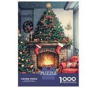 Puzzle Per Adolescenti Da 1000 Pezzi Cozy Christmas Fireplace Funny Puzzle Per Adulti Gioco Pratico Migliora La Memoria Ottimo Regalo Per I Giocatori 38x26cm/1000pcs