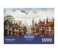 Puzzle Per Adolescenti Da 1000 Pezzi Cozy Medieval Village Scene Puzzle Per Adolescenti Gioco Per Famiglie Sfida Difficile Regali Unici Per Compleanno E Natale 70x50cm/1000pcs