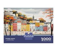 Puzzle Per Adolescenti Da 1000 Pezzi Cozy Village by The Waterfront Puzzle Per Adulti Giochi Rilassanti Sfida Difficile Interazione Genitore-figlio 52x38cm/1000pcs