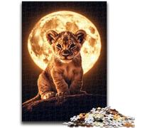Puzzle per adolescenti da 1000 pezzi, cucciolo di leone, difficile da completare ma divertente e umoristico gioco educativo per il compleanno, 50x75cm
