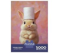 Puzzle Per Adolescenti Da 1000 Pezzi Cute Bunny Chef Hat Art Puzzle Per Adulti Giochi Divertenti Un'opera D'arte Interazione Genitore-figlio 70x50cm/1000pcs
