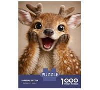 Puzzle Per Adolescenti Da 1000 Pezzi Cute Smiling Fawn Portrait Puzzle Per Adolescenti Giocattolo Decorazione Murale Decorazione Per La Casa Interazione Genitore-figlio 52x38cm/1000pcs