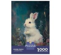 Puzzle Per Adolescenti Da 1000 Pezzi Cute White Rabbit Puzzle Per Adolescenti Giochi Rilassanti Corsa Di Velocità Manuale Per È Ideale Come Regalo 70x50cm/1000pcs