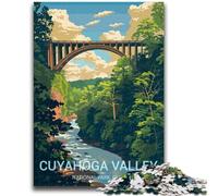 Puzzle per adolescenti da 1000 pezzi Cuyahoga Valley, difficili e stimolanti, con poster abbinato e foglio di quiz per età 14 anni (dimensioni 38x26cm)