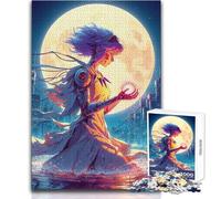 Puzzle per adolescenti da 1000 pezzi, "Cyber Girl in The Night", per godersi ore di relax tranquille e accoglienti, taglio netto, giocattolo durevole, dimensioni 38x52cm