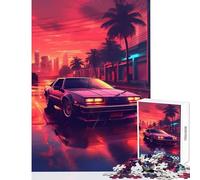Puzzle per adolescenti da 1000 pezzi Cyber Sunset Drive giocattolo educativo idee regalo gioco educativo migliora l'amore tra coppie dimensioni 38x26cm