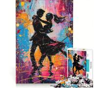 Puzzle per adolescenti da 1000 pezzi "Danza nella pittura", gioco rompicapo, attività divertenti da fare a casa, regalo per donne 50x75cm