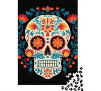 Puzzle Per Adolescenti Da 1000 Pezzi Day of The Dead Sugar Skull Puzzle Per Adulti Gioco Per Famiglie Antistress Interazione Genitore-figlio 38x26cm/1000pcs