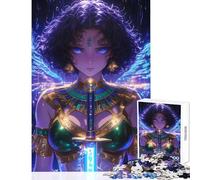 Puzzle per adolescenti da 1000 pezzi Dea guerriera egizia gioco interattivo difficile antistress per migliorare l'amore tra le coppie (38x52cm)