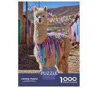 Puzzle Per Adolescenti Da 1000 Pezzi Decorated Alpaca in A Colorful Village Puzzle Per Adolescenti Gioco Per Famiglie Sfida Difficile Regali Unici Per Compleanno E Natale 70x50cm/1000pcs