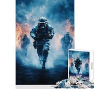 Puzzle per adolescenti da 1000 pezzi decorazione da parete con giocattolo "Vigili del fuoco in azione" regalo divertente gioco educativo con poster abbinato e foglio di quiz dimensioni 50x75cm