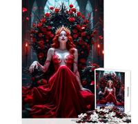 Puzzle per adolescenti da 1000 pezzi,decorazione da parete con la regina rossa sul trono,regalo divertente,gioco rompicapo,migliora l'amore tra coppie,dimensioni 50x75cm