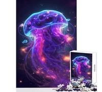 Puzzle per adolescenti da 1000 pezzi decorazione da parete con meduse al neon regali di Babbo Natale segreto giochi divertenti attività divertenti da fare a casa dimensioni 38x26cm
