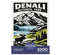 Puzzle Per Adolescenti Da 1000 Pezzi Denali National Park Vintage Poster Puzzle Per Adolescenti Giocattolo Decorazione Murale Decorazione Per La Casa Interazione Genitore-figlio 38x26cm/1000pcs