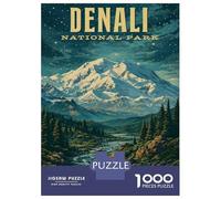 Puzzle Per Adolescenti Da 1000 Pezzi Denali National Park Vintage Puzzle Per Adulti Giocattolo Decorazione Da Parete Regalo Decorativo Perfetto Per Amici E Familiari 38x26cm/1000pcs