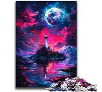 Puzzle per adolescenti da 1000 pezzi Dengta Under The Blood Moon, difficile e stimolante, con poster abbinato e foglio di quiz per età 14 anni, 38x26cm