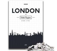 Puzzle per adolescenti da 1000 pezzi di Londra, Regno Unito, difficili e stimolanti, con poster abbinato e foglio di quiz per età 14 anni (dimensioni 38x52cm)