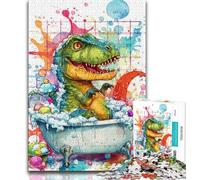 Puzzle per adolescenti da 1000 pezzi, dinosauro che fa il bagno, sfida difficile antistress, ogni pezzo è unico, gioco divertente e stimolante per tutta la famiglia (38x26cm)