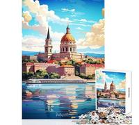 Puzzle per adolescenti da 1000 pezzi dipinto a olio di Budapest giocattolo educativo regalo per compleanni giochi educativi con poster abbinato e foglio di quiz dimensioni 50x75cm