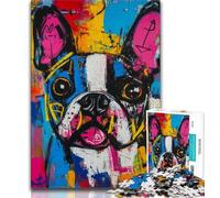 Puzzle per adolescenti da 1000 pezzi, dipinto a olio di cane, taglio di precisione, con poster abbinato e foglio di quiz per età dai 14 anni in su, 38x26cm