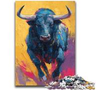 Puzzle per adolescenti da 1000 pezzi, dipinto a olio di un toro, giocattolo educativo intellettuale decomprimente, regalo di compleanno, regali 26X38CM