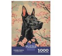 Puzzle Per Adolescenti Da 1000 Pezzi Doberman with Cherry Blossoms Blossom Dog Poster Puzzle Giocattolo Decorazione Da Parete Migliora La Memoria Regali Per Amici E Familiari 38x26cm/1000pcs