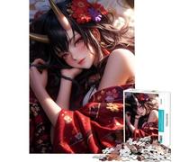 Puzzle per adolescenti da 1000 pezzi Dolce fanciulla demone giochi rilassanti giocattoli educativi regali di Babbo Natale segreto taglio di precisione (dimensioni 38x26cm)