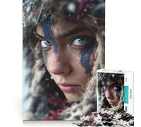 Puzzle per adolescenti da 1000 pezzi "Donna con gli occhi azzurri" giocattolo antistress sfida impegnativa per rafforzare l'amore tra le coppie 50x75cm
