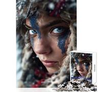 Puzzle per adolescenti da 1000 pezzi donna con occhi azzurri giocattoli antistress regali di compleanno gioco rompicapo attività divertenti da fare a casa dimensioni 38x26cm