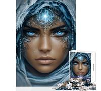 Puzzle per adolescenti da 1000 pezzi,donna mistica con occhi azzurri,giocattolo,decorazione da parete,regalo divertente,gioco rompicapo,migliora l'amore tra coppie,dimensioni 38x52cm