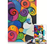 Puzzle per adolescenti da 1000 pezzi "Donna nel vento" gioco antistress sfida impegnativa per rafforzare l'amore tra le coppie 38x26cm