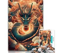 Puzzle per adolescenti da 1000 pezzi, drago cinese, sfida difficile, antistress, ogni pezzo è unico, gioco divertente e stimolante per tutta la famiglia (75x50cm)