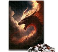 Puzzle per adolescenti da 1000 pezzi Drago di fuoco in paradiso Puzzle per adolescenti, giochi educativi Decorazione per la casa Adatto per la decorazione del desktop (26x38cm)