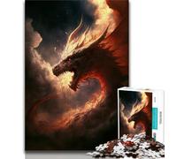 Puzzle per adolescenti da 1000 pezzi, drago di fuoco in paradiso, puzzle per adolescenti, regali di compleanno unici per bambini dai 14 anni in su (dimensioni 38x26cm)