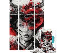 Puzzle per adolescenti da 1000 pezzi Drago Geisha Samurai Puzzle per adulti Difficile Lista dei desideri con Babbo Natale Rompicapo Giochi per famiglie 50x75cm